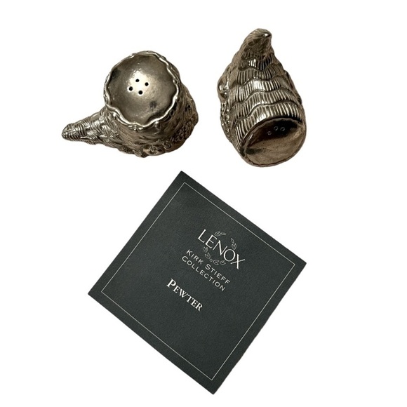 Lenox Kirk Steiff Collection Pewter Cornucopia Salt & Pepper Shakers - Picture 1 of 6